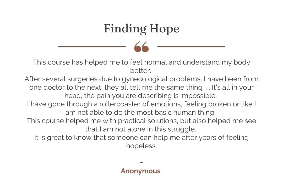 Vaginismus course review about hope
